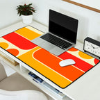 Retro Vintage Geometric Design 662 Red Orange Yellow and Beige Desk Mat Gallery Image 2