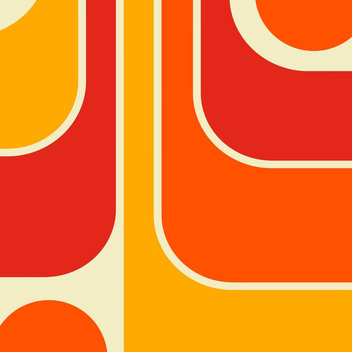 Retro Vintage Geometric Design 662 Red Orange Yellow and Beige Coffee Mug Gallery Image 2