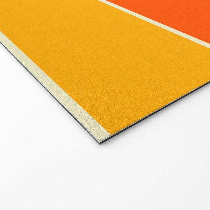 Retro Vintage Geometric Design 662 Red Orange Yellow and Beige Welcome Mat Gallery Image 2