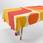 Retro Vintage Geometric Design 662 Red Orange Yellow and Beige Tablecloth Gallery Image 1