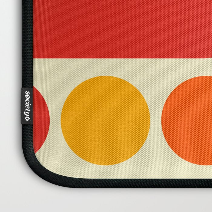Retro Vintage Geometric Design 662 Red Orange Yellow and Beige Laptop Sleeve Gallery Image 3