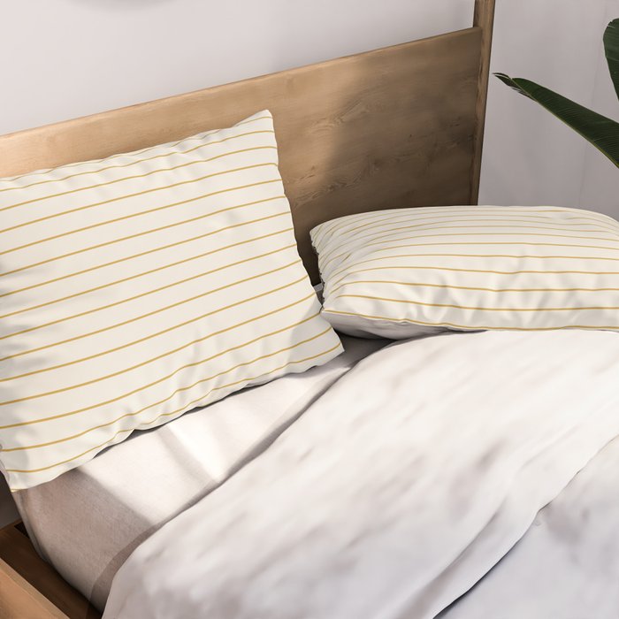 Minimal Arch XXXVI Creme and Orange Modern Geometric Lines Pillow Sham Gallery Image 2