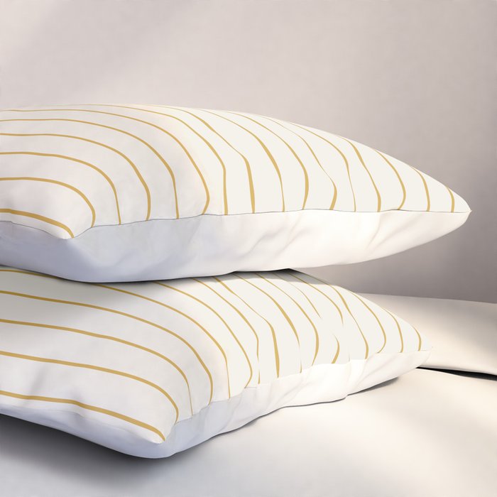 Minimal Arch XXXVI Creme and Orange Modern Geometric Lines Pillow Sham Gallery Image 3