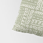 Mudcloth Doodle Squares . Lush Green Pillow Sham Gallery Image 4