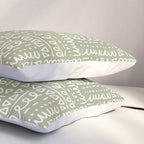 Mudcloth Doodle Squares . Lush Green Pillow Sham Gallery Image 3