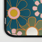Pretty Groovy Retro Garden Floral Pattern Blue Pink Orange Olive 2 Laptop Sleeve Gallery Image 3