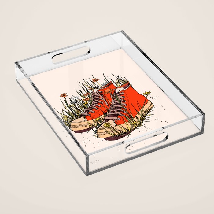 Sneakers Wildflowers Acrylic Tray Gallery Image 1