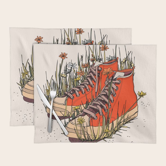 Sneakers Wildflowers Placemat Gallery Image 1