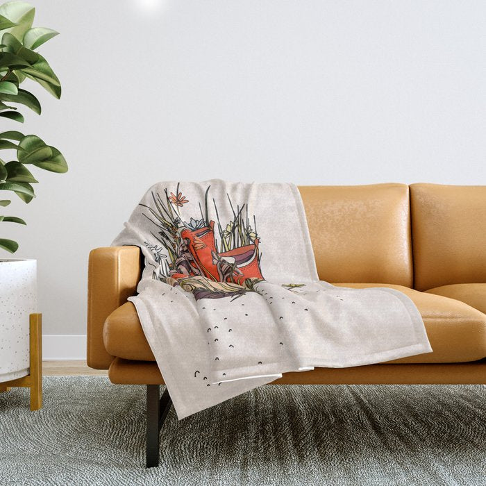 Sneakers Wildflowers Throw Blanket Gallery Image 1