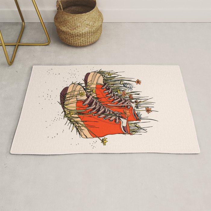 Sneakers Wildflowers Rug Gallery Image 1