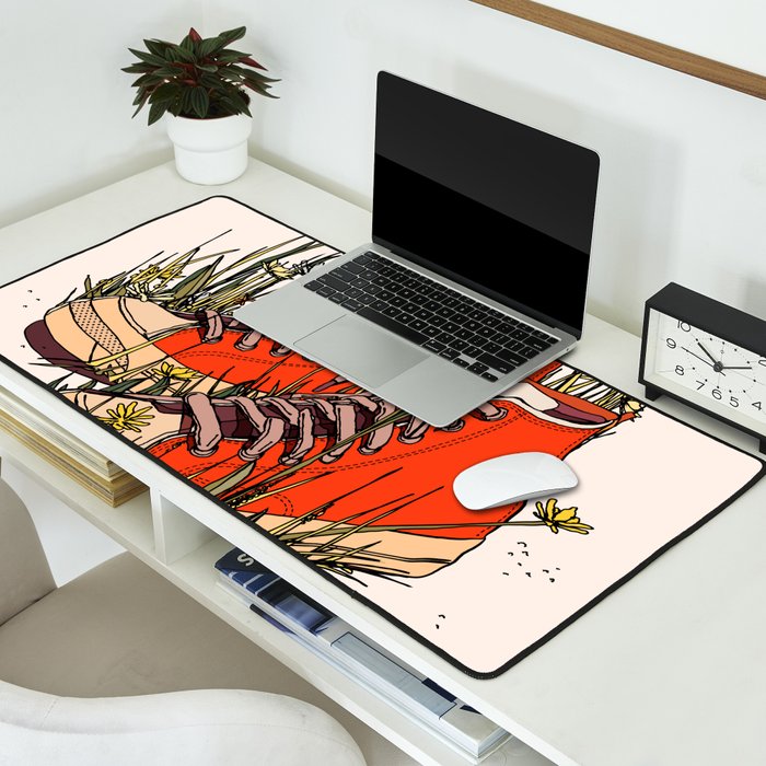 Sneakers Wildflowers Desk Mat Gallery Image 2