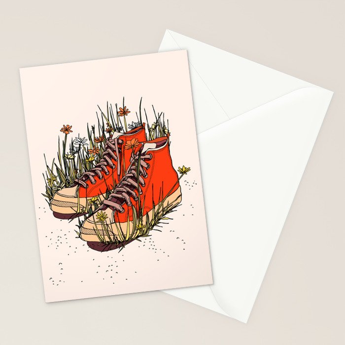 Sneakers Wildflowers Stationery Card Gallery Image 2