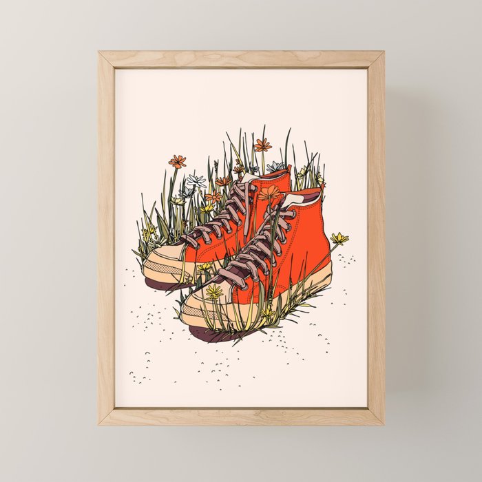 Sneakers Wildflowers Mini Art Print Gallery Image 1