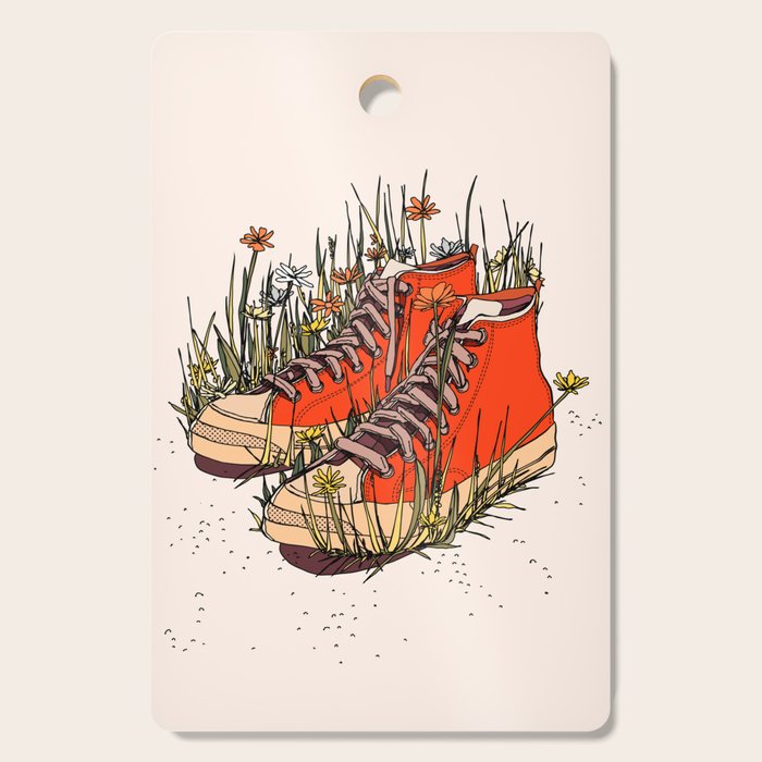 Sneakers Wildflowers Cutting Board Gallery Image 1