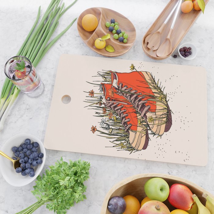 Sneakers Wildflowers Cutting Board Gallery Image 2