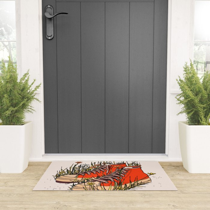 Sneakers Wildflowers Welcome Mat Gallery Image 3