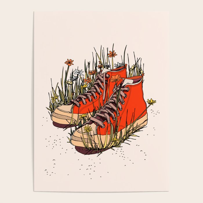 Sneakers Wildflowers Poster Gallery Image 1
