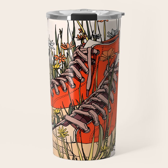 Sneakers Wildflowers Travel Mug Gallery Image 1