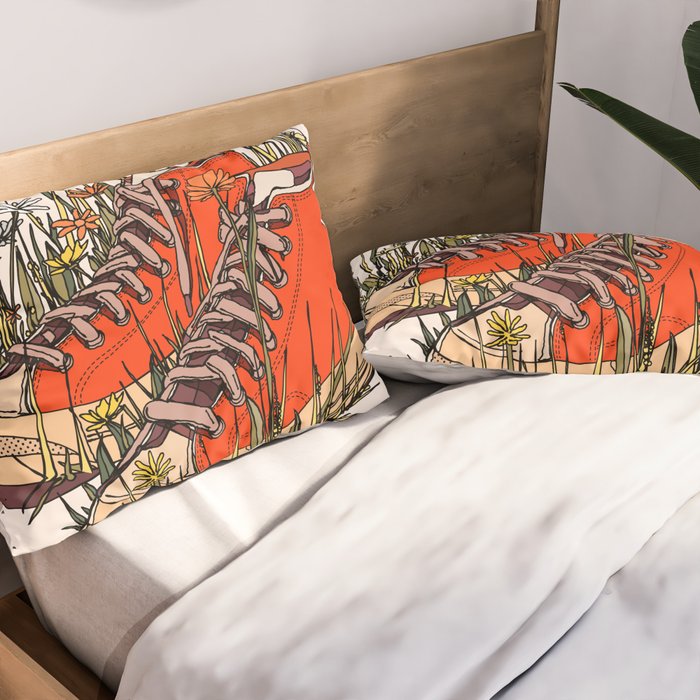 Sneakers Wildflowers Pillow Sham Gallery Image 2