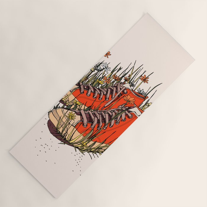 Sneakers Wildflowers Yoga Mat Gallery Image 1