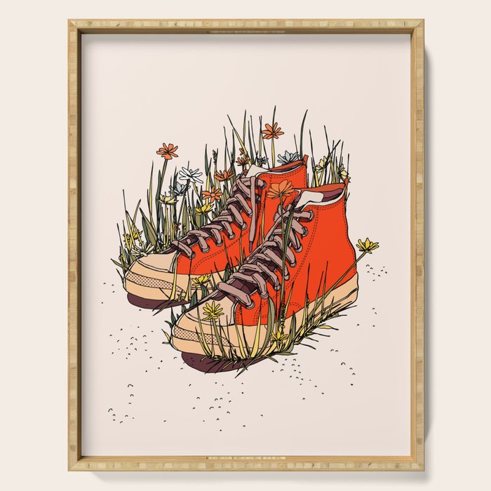 Sneakers Wildflowers Serving Tray Gallery Image 1