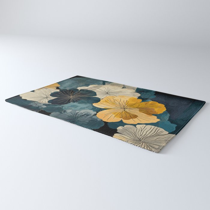 Floral Navy Honey Rug Gallery Image 3