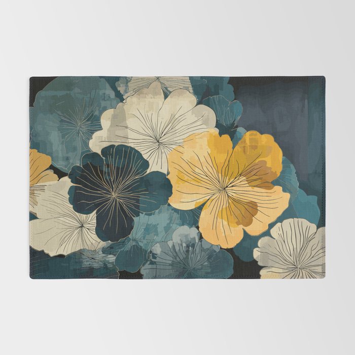Floral Navy Honey Rug Gallery Image 2