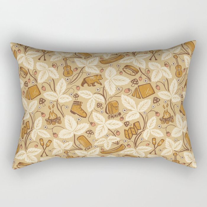 Summer Camping - Gold and cream Rectangular Pillow Gallery Image 1