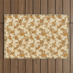 Summer Camping - Gold and cream Outdoor Rug Gallery Image 1