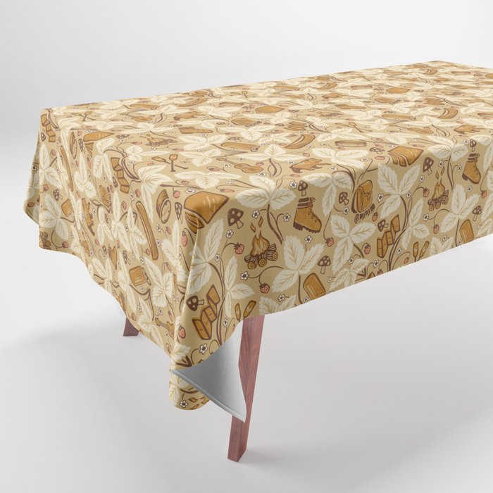 Summer Camping - Gold and cream Tablecloth Gallery Image 1