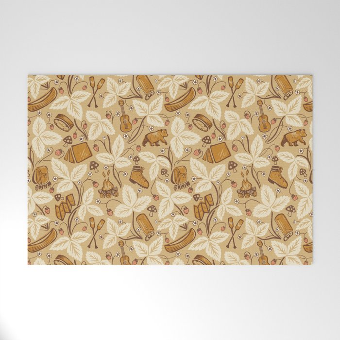 Summer Camping - Gold and cream Welcome Mat Gallery Image 1