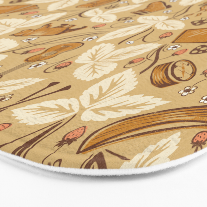 Summer Camping - Gold and cream Bath Mat Gallery Image 3