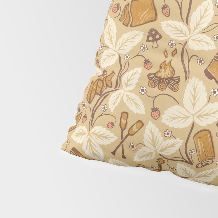 Summer Camping - Gold and cream Pillow Sham Gallery Image 4