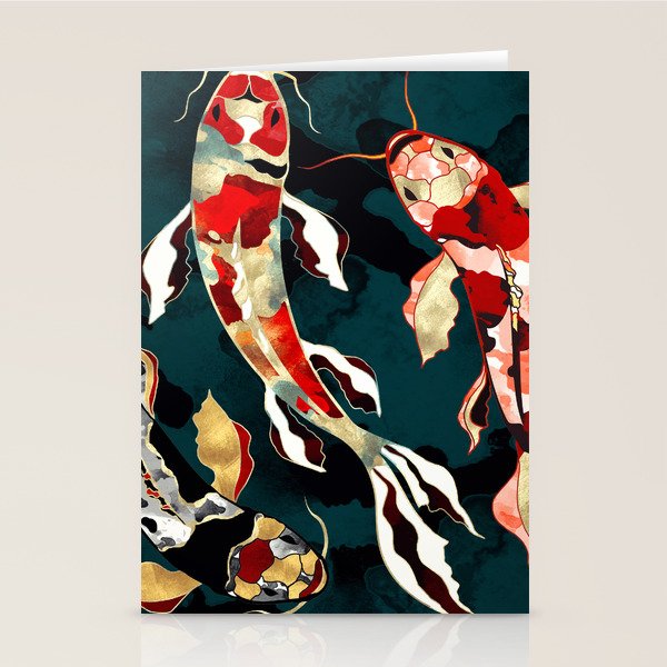 Metallic Koi Stationery Card Gallery Image 2