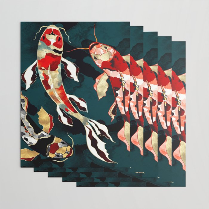 Metallic Koi Wrapping Paper Gallery Image 3