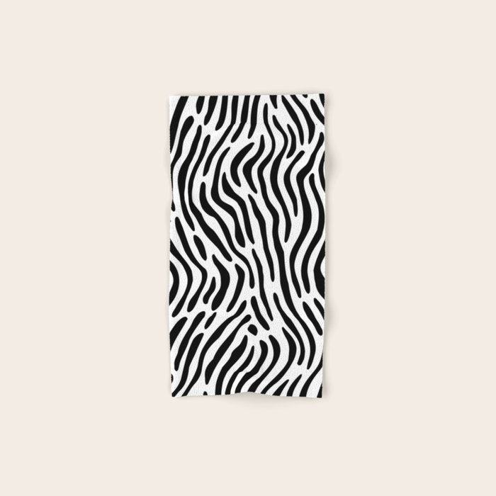 Black and white zebra stripe print art pattern Bath Towel Gallery Image 1