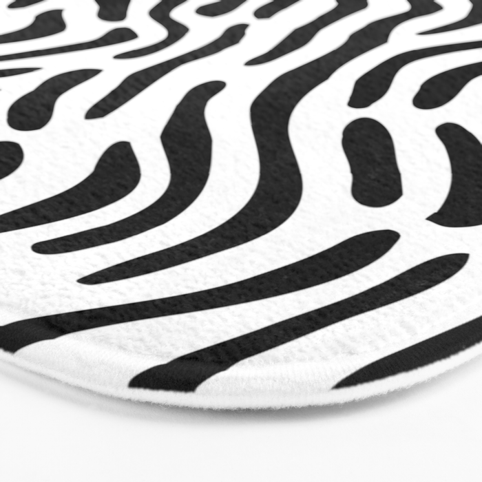 Black and white zebra stripe print art pattern Bath Mat Gallery Image 3