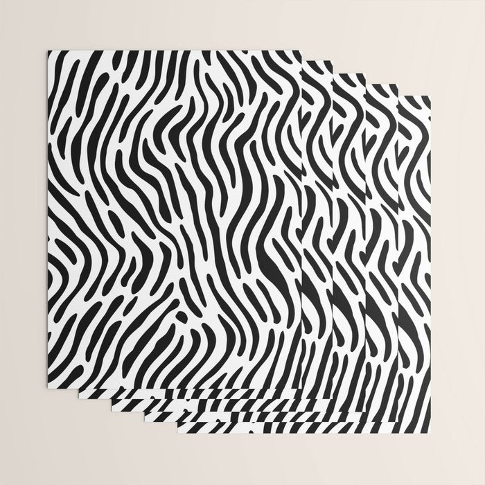 Black and white zebra stripe print art pattern Wrapping Paper Gallery Image 3