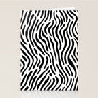 Black and white zebra stripe print art pattern Stationery Card Gallery Image 2