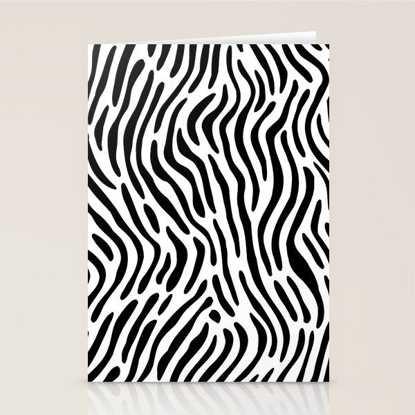 Black and white zebra stripe print art pattern Stationery Card Gallery Image 2