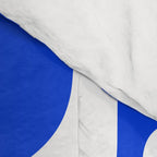 Mid Century Modern Piquet Multi Abstract Geometric Pattern Royal Blue and White Comforter Gallery Image 4