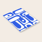 Mid Century Modern Piquet Multi Abstract Geometric Pattern Royal Blue and White Notebook Gallery Image 3