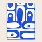 Mid Century Modern Piquet Multi Abstract Geometric Pattern Royal Blue and White Notebook Gallery Image 4