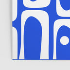 Mid Century Modern Piquet Multi Abstract Geometric Pattern Royal Blue and White Poster Gallery Image 3