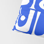 Mid Century Modern Piquet Multi Abstract Geometric Pattern Royal Blue and White Pillow Sham Gallery Image 4