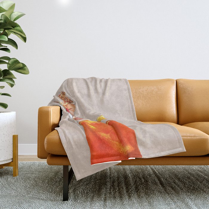 Retro Spritz Cocktail Throw Blanket Gallery Image 1
