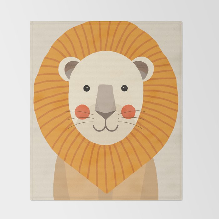 Lion, Animal Portrait Throw Blanket Gallery Image 2