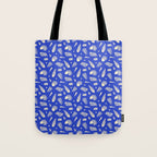 Vintage blue sea shell summer art pattern Tote Bag Gallery Image 1