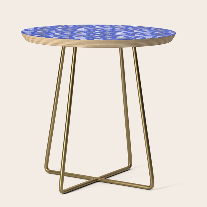 Vintage blue sea shell summer art pattern Side Table Gallery Image 1