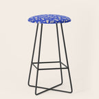 Vintage blue sea shell summer art pattern Stool Gallery Image 1
